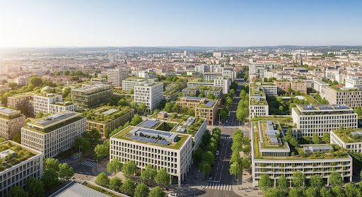 ville équipée d'un réseau de chaleur bas-carbone
